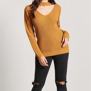 Mock Neck Cutout Sweater